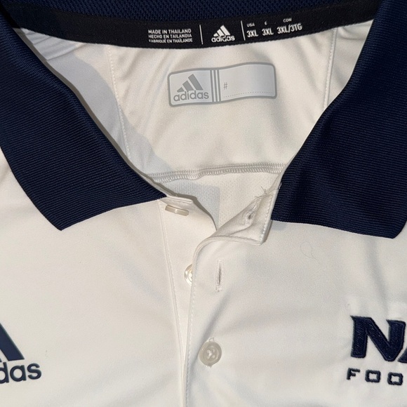 Adidas NAU Football Coaches Polo White-Navy  Men’s 3XL – Climalite, New w/ Tags - Picture 6 of 15